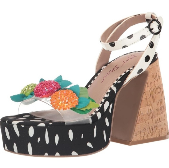 Betsey Johnson Women's Sprite Fruit Embellished Chunky Heels Sandals Size 7M NEW - Picture 2 of 16